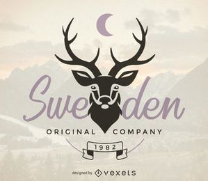 Hipster logo template with deer Hipster logo template with deer