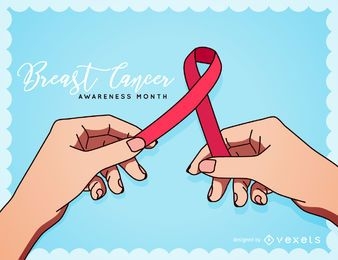 Ilustração do mês de conscientização sobre o câncer de mama