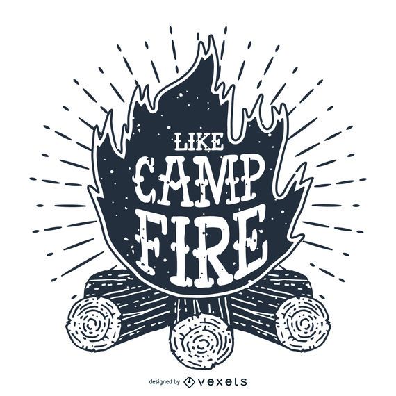 Etiqueta da ilustração Campfire Etiqueta da ilustração Campfire
