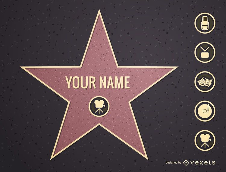 Hollywood star illustration Hollywood star illustration