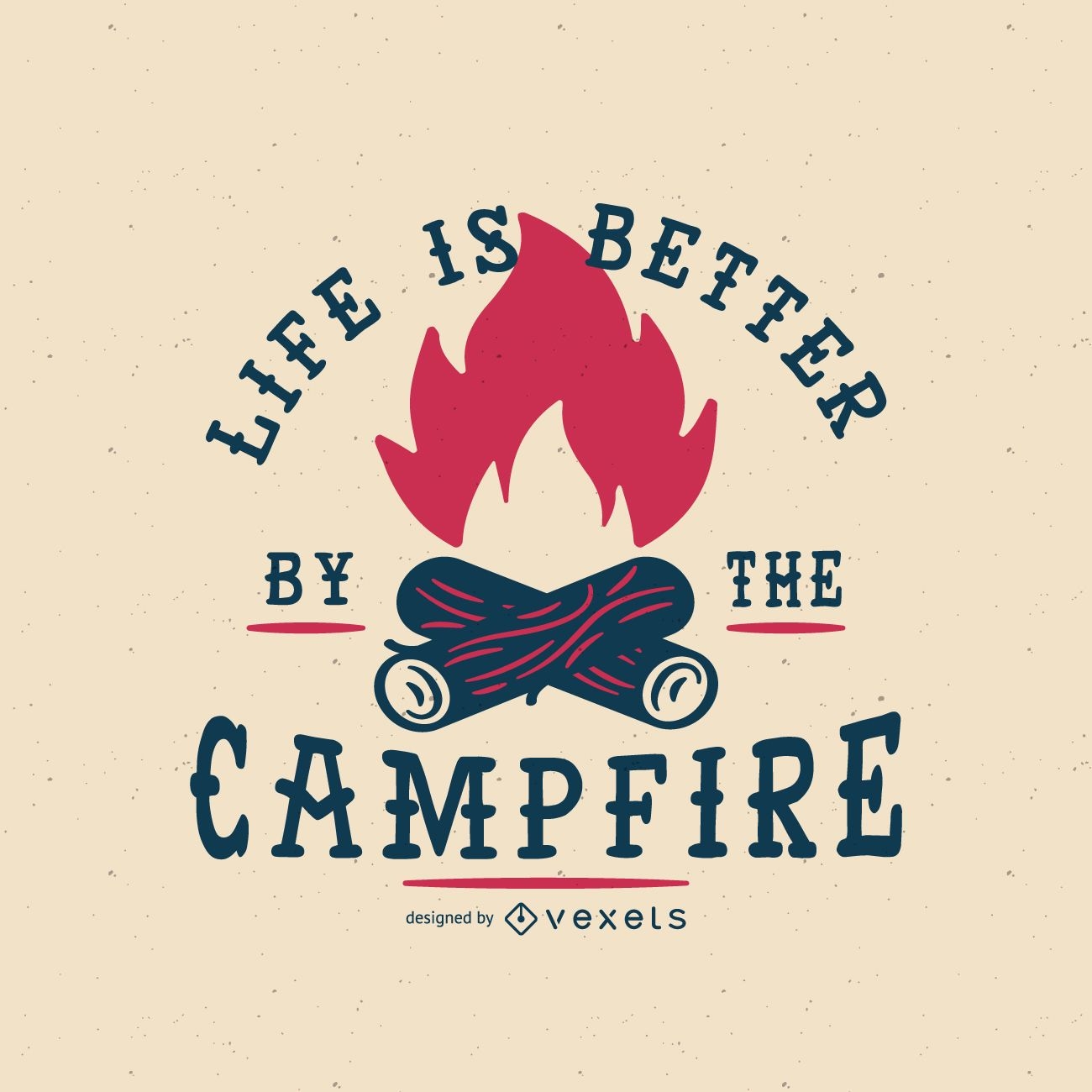 Hipster campfire badge