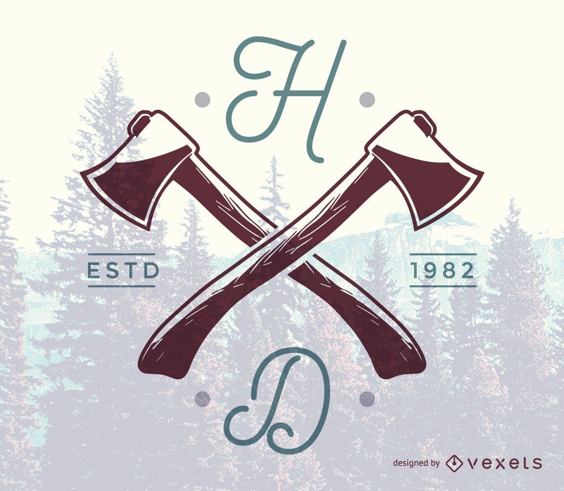 Hipster axe logo template