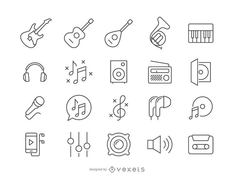 Schlaganfall-Musik-Icon-Sammlung Schlaganfall-Musik-Icon-Sammlung