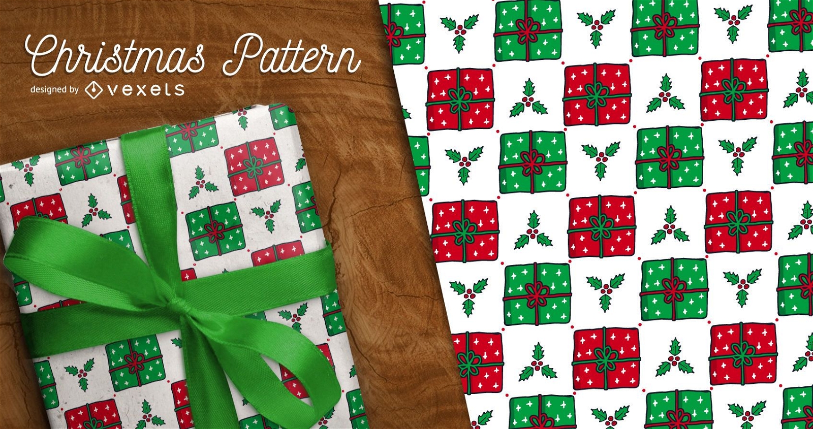 Christmas mistletoe pattern background