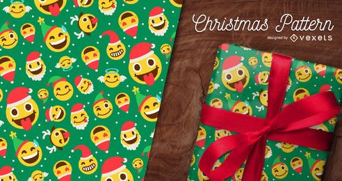 Patrón de Navidad emoji inconsútil