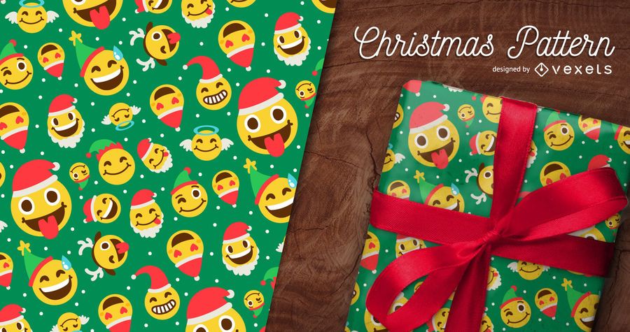 Seamless emoji Christmas pattern Seamless emoji Christmas pattern