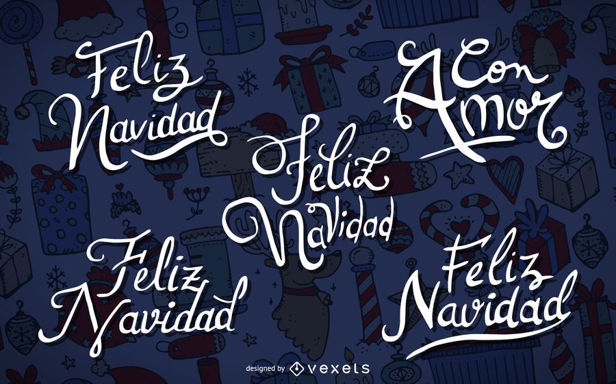 Feliz Navidad label set Feliz Navidad label set