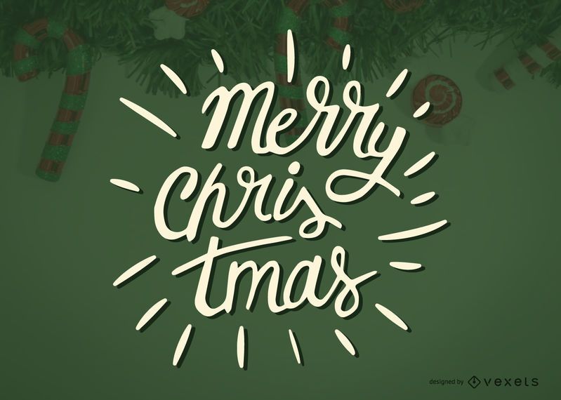 Merry Christmas calligraphy label Merry Christmas calligraphy label