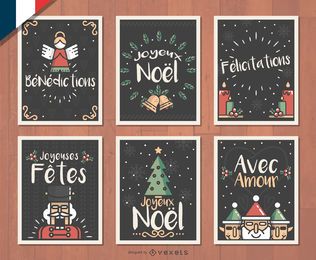 French Joyeux Noel Christmas card set