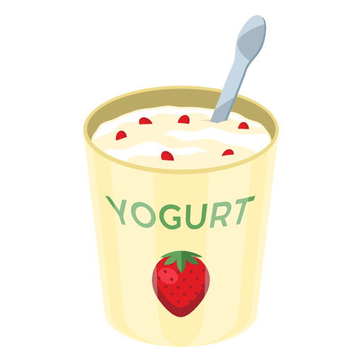 Strawberry yogurt pot PNG Design