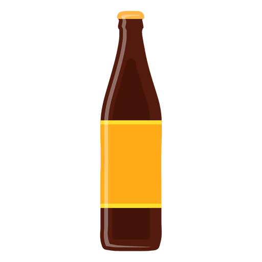 Amber beer bottle square etiquette