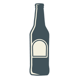 Bierflasche mit Etikette Silhouette Bierflasche mit Etikette Silhouette