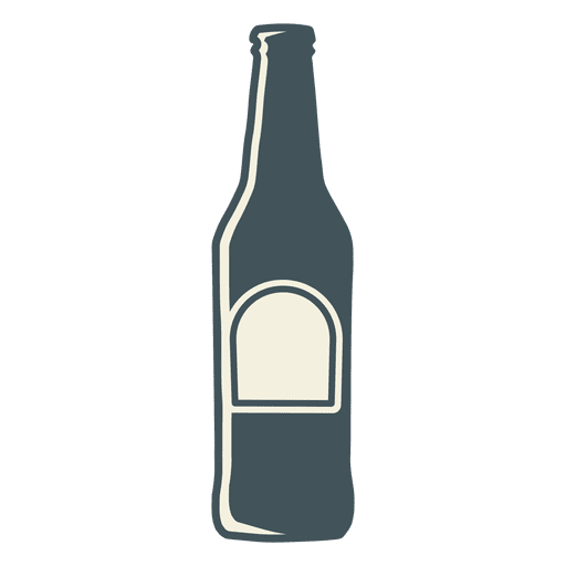 Beer bottle with etiquette silhouette