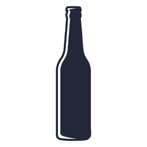 Bier lange Hals Flasche Silhouette PNG-Design
