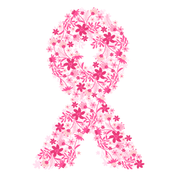 Fita de flores de câncer de mama Desenho PNG