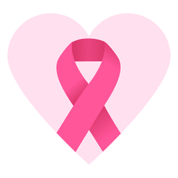 Breast cancer heart ribbon PNG Design