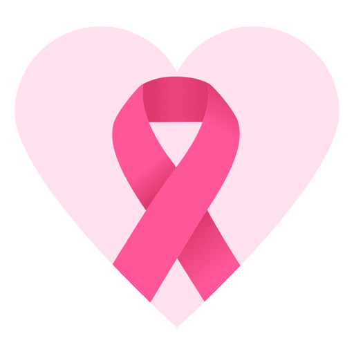 Breast cancer heart ribbon PNG Design