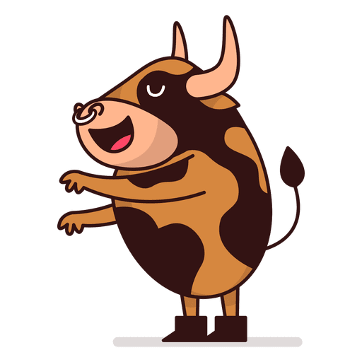 Bull standing cartoon PNG Design