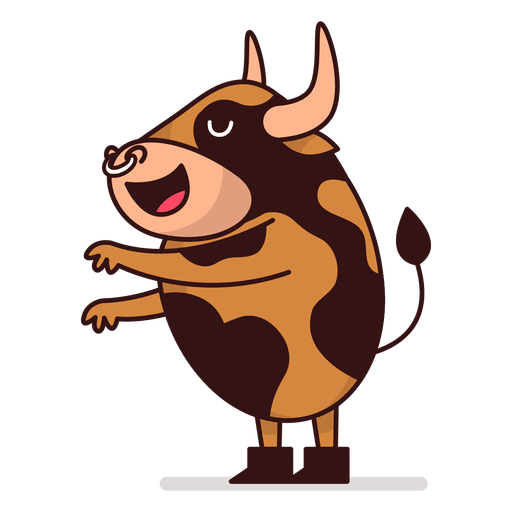 Stier stehender Cartoon PNG-Design