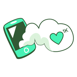 1k me gusta en la publicación del teléfono móvil Diseño PNG