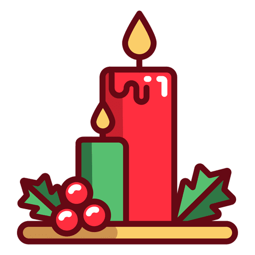 Christmas Candles Icon PNG Design