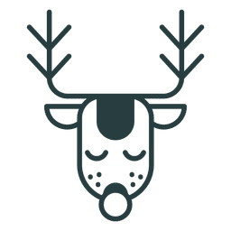 Icono de ciervo de Navidad Diseño PNG