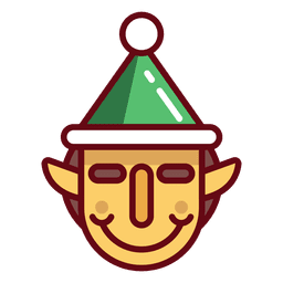 Cara de elfo navideño Diseño PNG