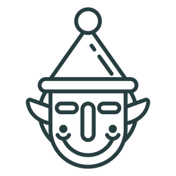 Icono de cara de duende navideño Diseño PNG