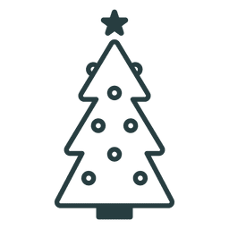 Christmas Holiday Tree Stroke PNG & SVG Design For T-Shirts