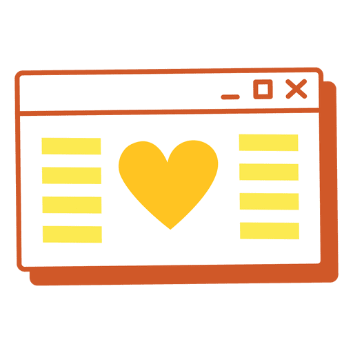 Computer window heart PNG Design