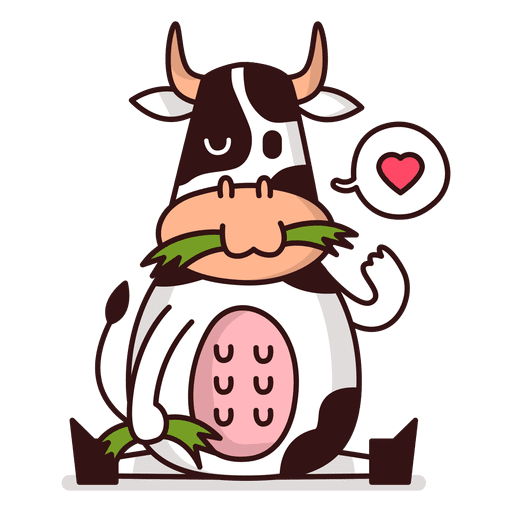 Vaca comiendo dibujos animados - Descargar PNG/SVG transparente