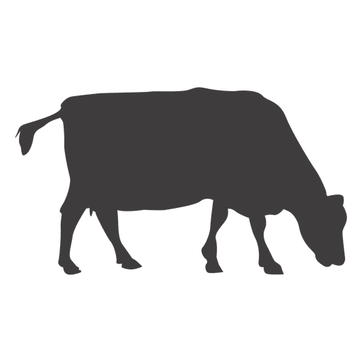 Silhueta de vaca pastando Desenho PNG