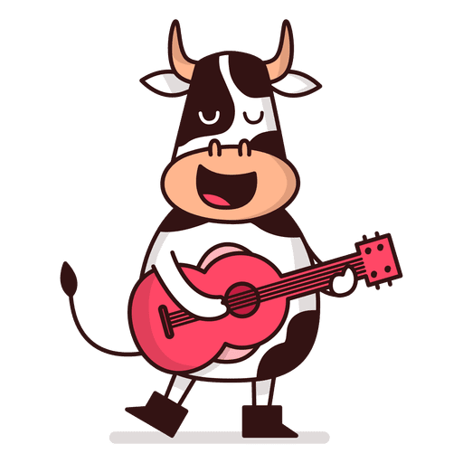Vaca tocando dibujos animados de guitarra Transparent PNG Vaca tocando dibujos animados de guitarra Transparent PNG
