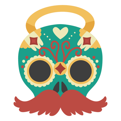 Day of the dead man mask PNG Design