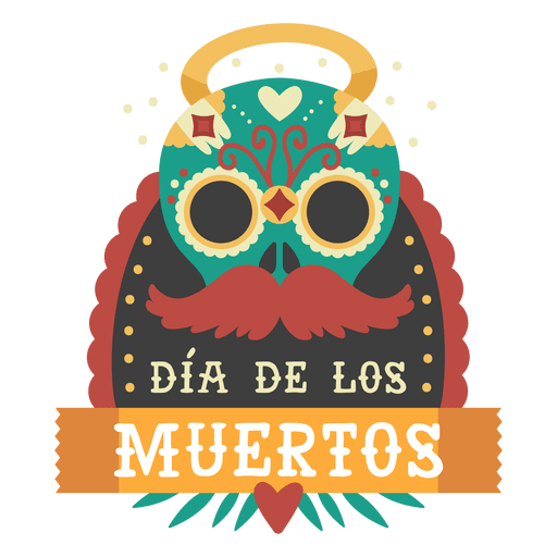 Day of the dead mask logo PNG Design