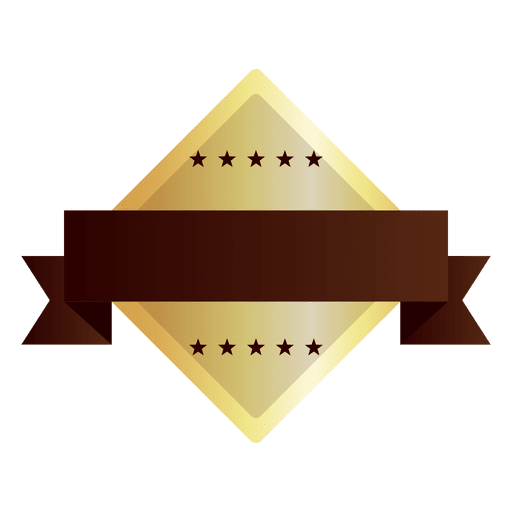 Diamond shape golden badge PNG Design