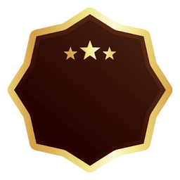 Emblema de estrela dourada de oito pontas Desenho PNG