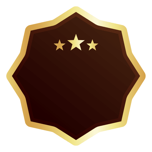 Eight point star golden badge