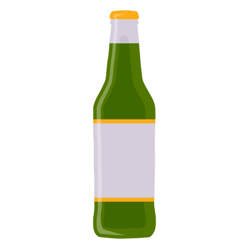 Quadratische Etikette der grünen Bierflasche PNG-Design