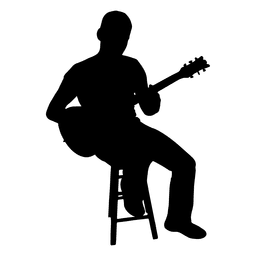 Silhueta de sentado de guitarrista Desenho PNG