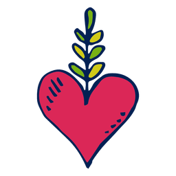 Corazon dibujado a mano dia de muertos Diseño PNG