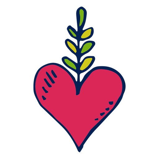Hand drawn heart day of the dead PNG Design