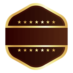 Emblema hexágono dourado Desenho PNG