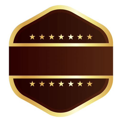 Hexagon golden badge