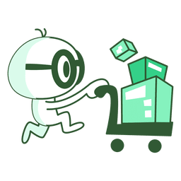Mann schiebt Lieferwagen PNG-Design