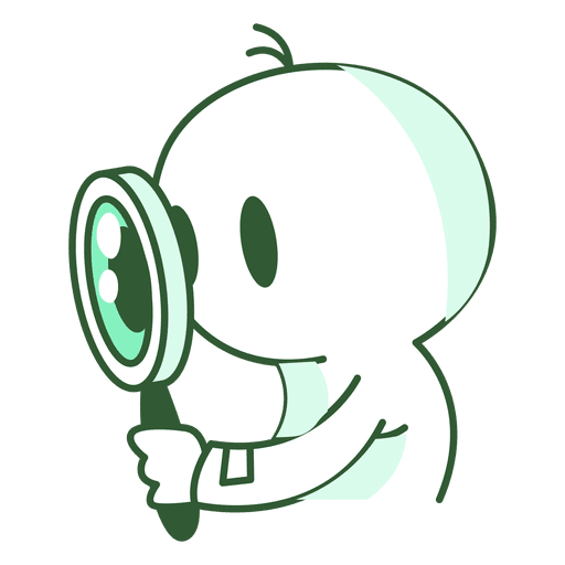 Man with magnifying glass PNG Design