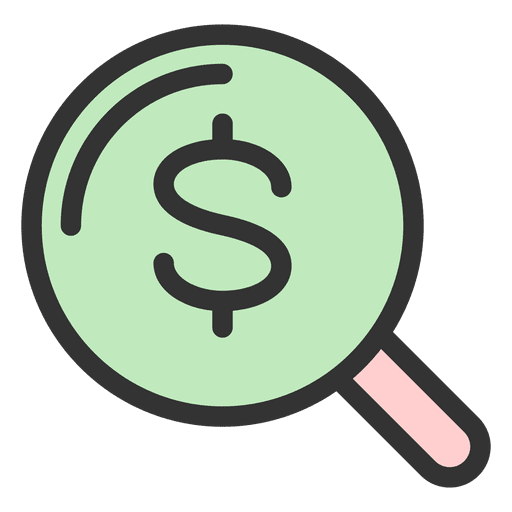 Money magnifying glass PNG Design