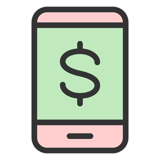 Money phone screen PNG Design