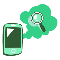 Teléfono y lupa Diseño PNG