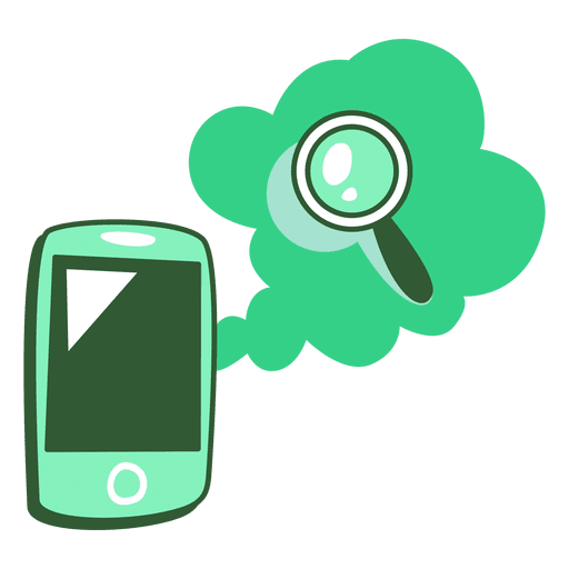 Phone and magnifying glass PNG Design